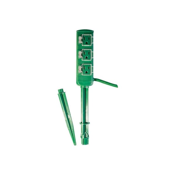 Gogreen SJTW Extension Cord, 16 AWG, Outdoor, 16/3, 3 Outlets, Green, 8 ft GG-36004 - main